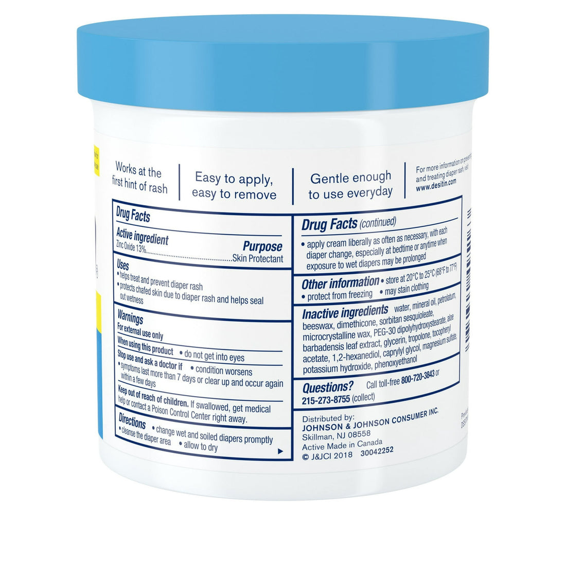 Desitin Baby Diaper Rash Creamy Rapid Itch Relief Cream, 16 Oz ...