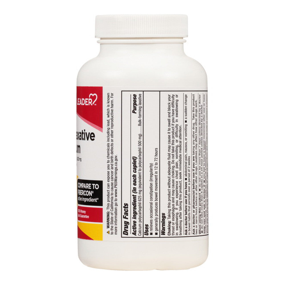 Leader Fiber Laxative Plus Calcium, Caplets, 250 Ea – WellnessBetter