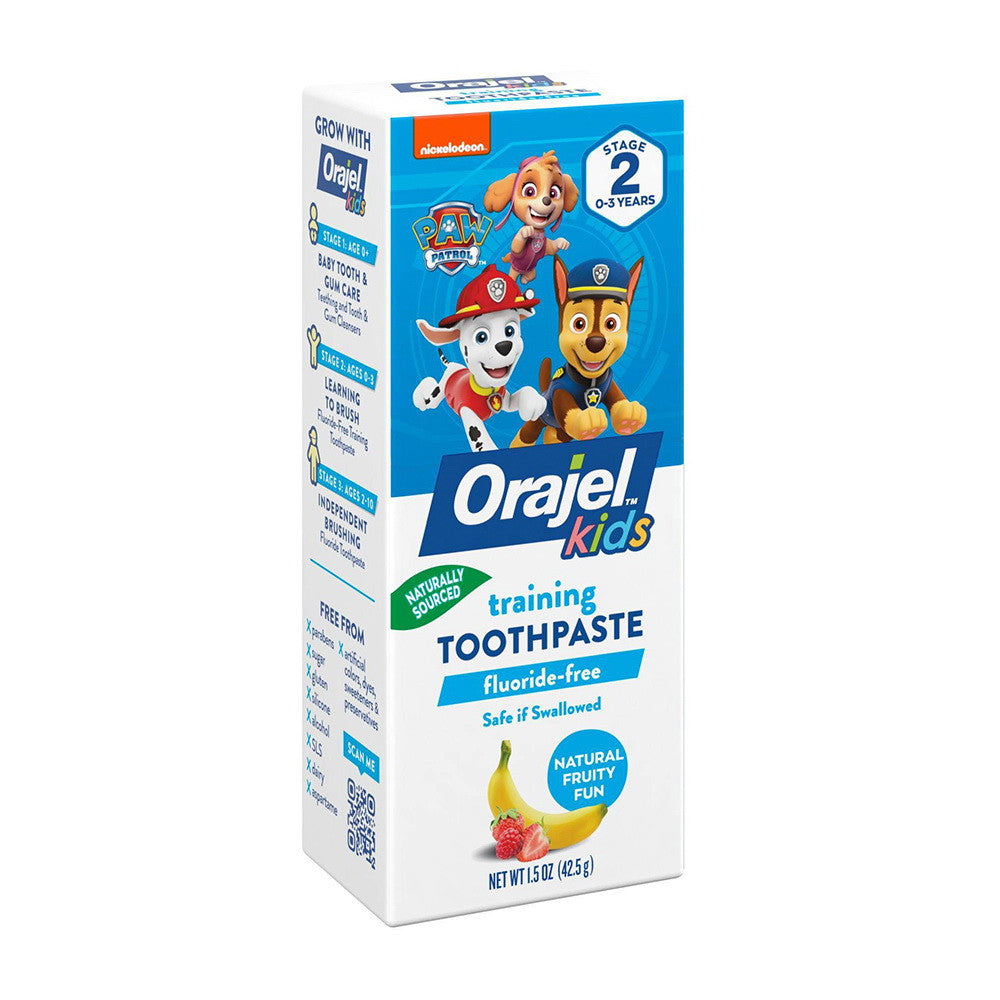 Orajel Kids Paw Patrol Fluoride-Free Training Toothpaste, Natural ...